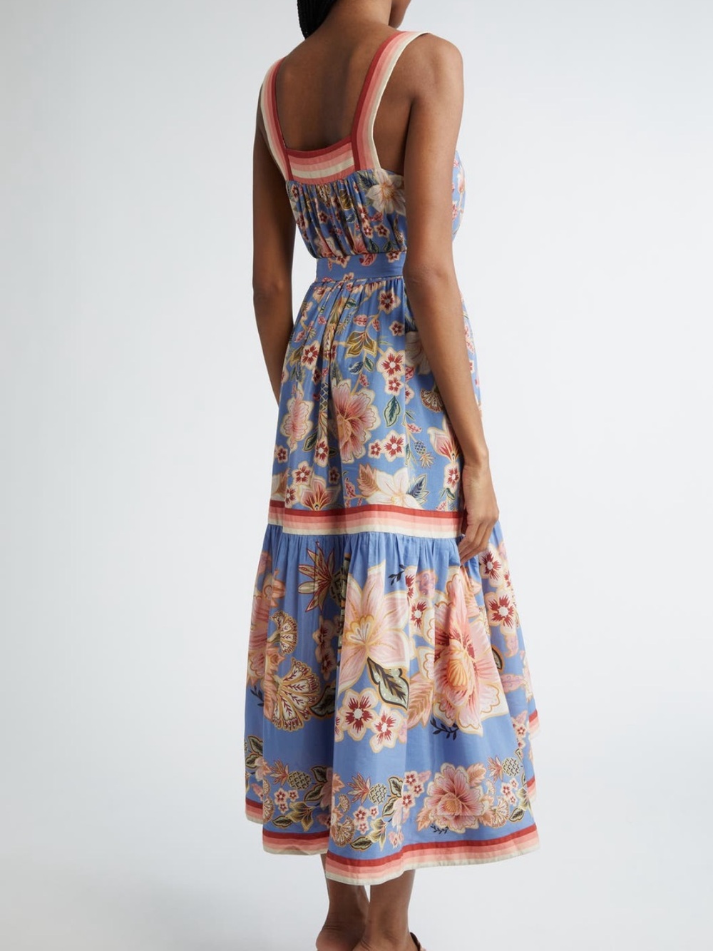 FARM Rio Super Bloom Tapestry Blue Angled Maxi Dress Size Small NWT - Picture 3 of 10